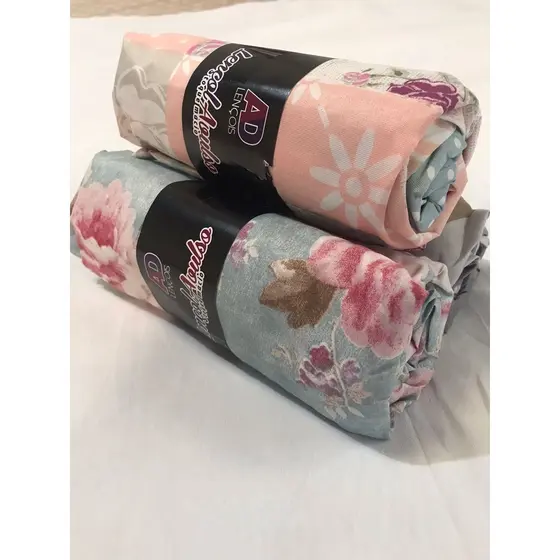 Lençol avulso casal box 1,38 x 1,98 x 25 cm com elástico em toda a volta 100%poliéster estampado