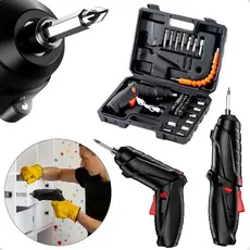kit Parafusadeira/furadeira 48 Pçs À Bateria Carregador Usb (Dupla posição) Oferta especial com maleta Leve Portátil