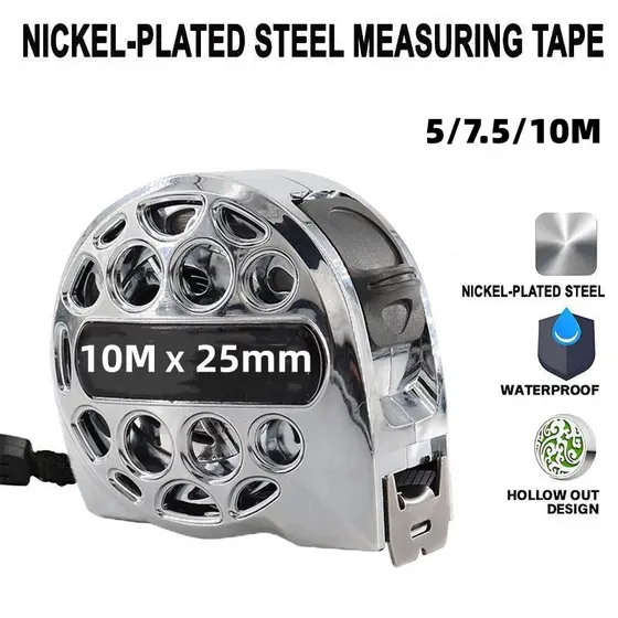 FITA MÉTRICA AÇO INOX PROFISSIONAL 3M/5M/7.5M/10M – ALTA PRECISÃO, ÁGUA-RESISTENTE, ANTI-FERRUGEM
