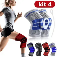 Joelheira Compressão Flexivel 3D Ortopedica Esportiva Anel e Haste Flexivel Treino Alívio Dor Joelho -MILLION