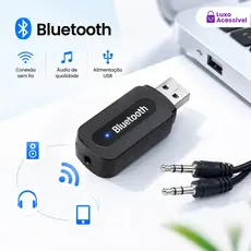 Bluetooth Usb Adaptador Receptor Musica P2 para Som Automotivo USB (3,5mm)