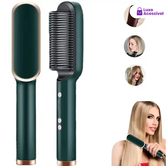 Escova Alisadora - Alisa, Seca, Hidrata, Modela e Anti-Frizz 5 em 1