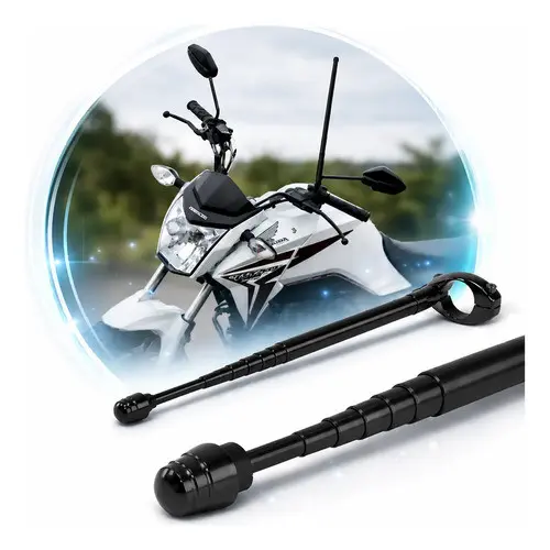Antena Guidão Moto Retrátil Corta Pipa Anti Cerol 6 Estágios Preta