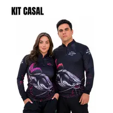 Kit Casal Camisa Camiseta Blusa UV50 de Pesca Pirarara Igual Masculino e Feminino - NEW FISHER