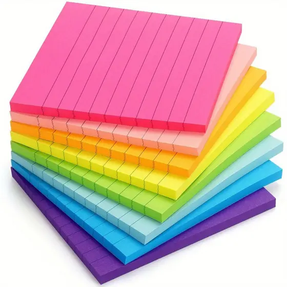 Bloco de Lembretes Notas Colorido Escolar Autocolante 76x76