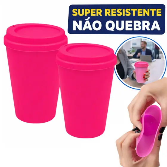 20 Copos ECO PP Tampa Bucks Café 300ml Não Quebra Ecológico para  Festas, Aniversários