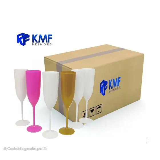 Kit 30 Taça de Champanhe Acrílica Espumante Champagne para Festas, Eventos, Aniversários, Casamentos