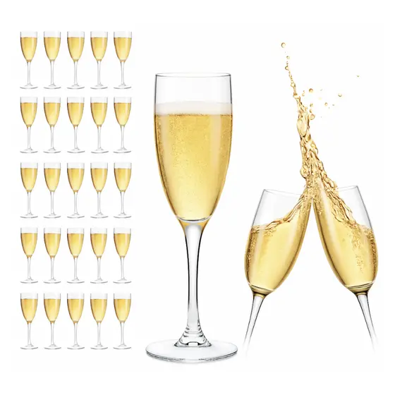 Kit 20 Taça de Champanhe Acrílica Espumante Champagne para Festas, Eventos, Aniversários, Casamentos