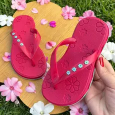 Chinelo Infantil Sandália Menina Feminina Modinha Maria Flor Macia Solado Antiderrapante e Seguro