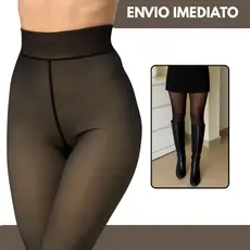 Meia Calça térmica Fio 80 Preta Flanelada Forrada Quentinha Inverno