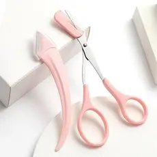 Kit de Navalha E Tesoura Para Sobrancelha, Tesoura Com Pente, Depilação Facial