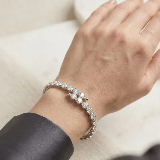 Pulseira Rivieira Strass Pedra zirconia 2 voltas Delicada Brilho Moda Mulher Casamento