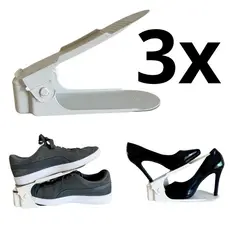 Organizadorde Sapatos Branco Regulagem de Altura 3 Unidades