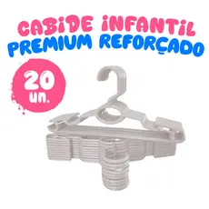 Kit 20 Cabides Infantil Bebê Baby Reforçado Branco Plástico Cruzeta Roupa Resistente Premium