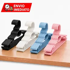 Kit até 100 Cabides Infantil Bebê Baby Reforçado Plástico Cruzeta Roupa Resistente Premium