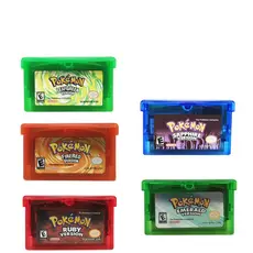 Pokémon Game Boy Advance GBA Jogos Fire Red Ruby Sapphire Leaf Green Cartucho Fita Pokemon Game Boy Advanced