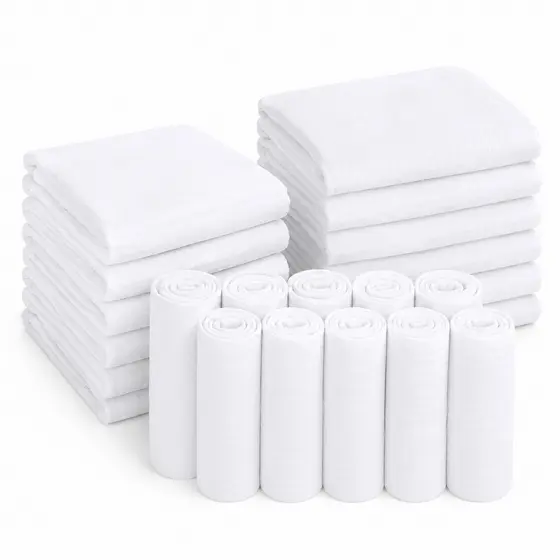 Kit com 5 fraldas de pano branco Minasrey 60x60cm 100% algodão para bebês meninos e meninas