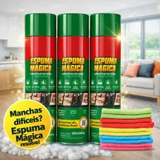 Kit 3 Espuma Mágica Limpador Geral Sofá Carro Proauto 400ml + Pano de Microfibra