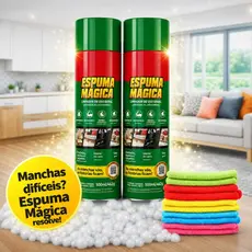 Kit 2 Espuma Mágica Limpador Instantâneo De Uso Geral 400ml + Pano Microfibra