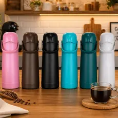 Garrafa Térmica 1 Litro Magic Pump Termolar Tampa Hermética Conservação Térmica Para Café Chá E Chimarrão