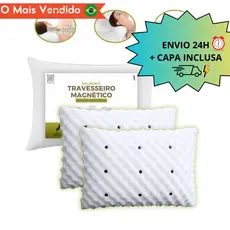 Kit 2 Travesseiros Magnéticos Ortopédicos Alto Terapêuticos Massageador Infravermelho Luxo PROMOÇÃO