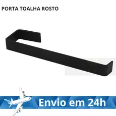 PORTA TOALHA DE ROSTO LUXO QUADRADO DE PAREDE PARA BANHEIRO, PRETO FOSCO