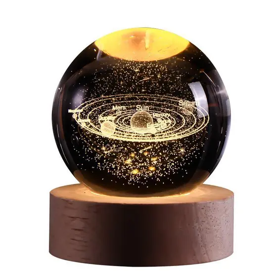 Luminária Decorativa de mesa globo de LED bola de cristal 3d enfeite universo USB
