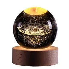 Luminária Decorativa de mesa globo de LED bola de cristal 3d enfeite universo USB