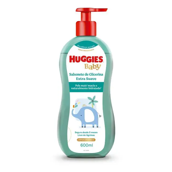 Sabonete Líquido Huggies glicerina para bebê Extra Suave – 600ml