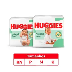 Fralda Premium Huggies Natural Care Aberta RN/P/M/G