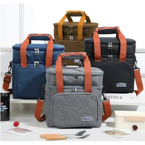 Bolsa Termica Marmita Lancheira Alça para Ombro Trabalho Academia Piquenique Viagens Praia 28cmx25cm