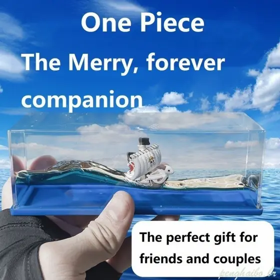 Decoração de Mesa Escultura de Presente Barco Flutuante Solário de One Piece