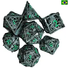 7 dados de metal vazios | Conjunto de Jogo RPG DND - Perfeito para Jogos de Tabuleiro 4123