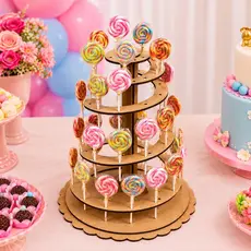 Piruliteiro Espiral De Mdf Para Decoração e Organização de Mesa Doces-Porta Pirulitos