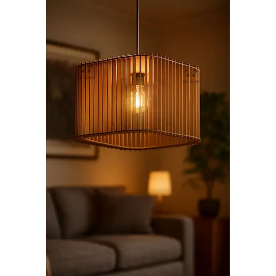 Pendente Lustre Luminária Quadrada 30x30 Grande Decoração Quarto Sala