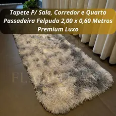 Tapete Sala Corredor Quarto Passadeira Peluda 2,00x0,60 Premium Luxo