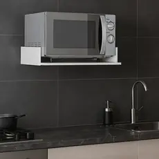 Suporte Flutuante Parede Microondas Airfryer Forninho Impressora Eletrodoméstico Cozinha Branco MDF
