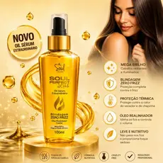 Óleo Sérum Extraordinário Soul Perfect Liss 100ml | Cabelo Sem Frizz, Macio e com Muito Brilho