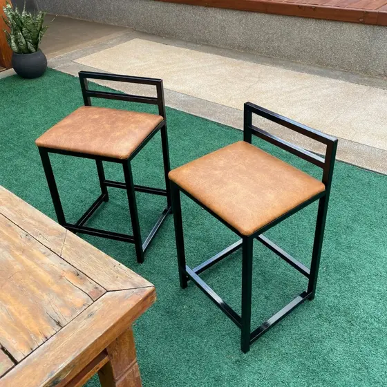 Kit 2 Banqueta Baixa/Alta Quadrada Para Cozinha Lanchonete Varanda Area Gourmet Promoção