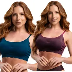 Kit 2 Sutiãs Top Feminino Sem Costura Com Bojo Alça Ajustável Ligner