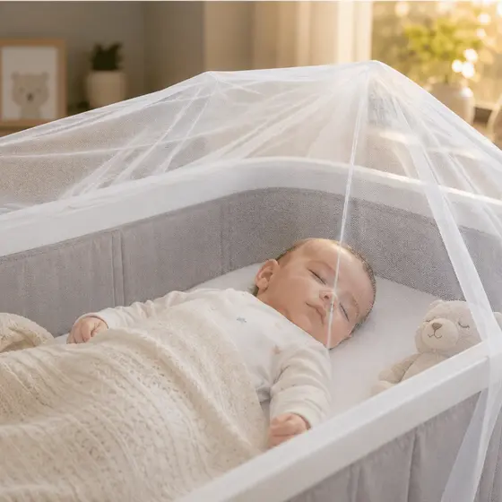 Mosquiteiro Infantil Universal Para Berço Carrinho Rede Bebê Conforto Com Elástico Contra Mosquito