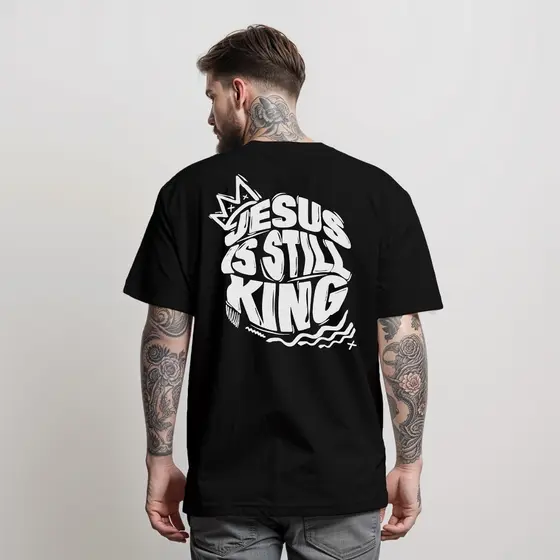 Camiseta Jesus is still king T-Shirt Masculina Camisa Manfinity Street Wear oversized