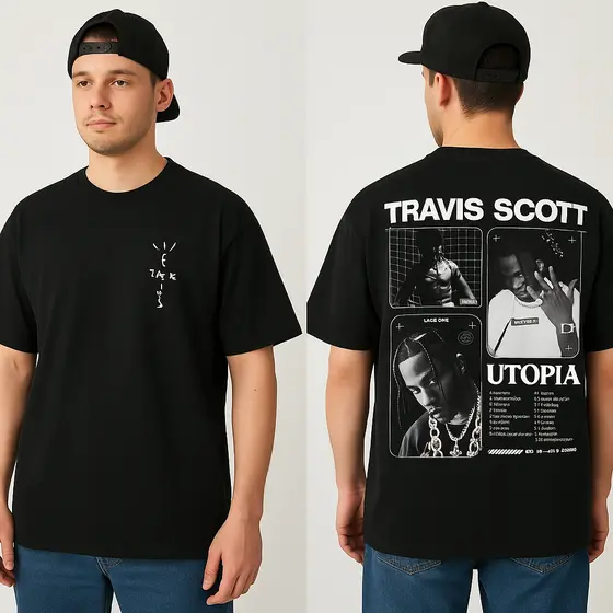 Camiseta Travis Scott Utopia Cactus Jack –Unissex Estampa Exclusiva