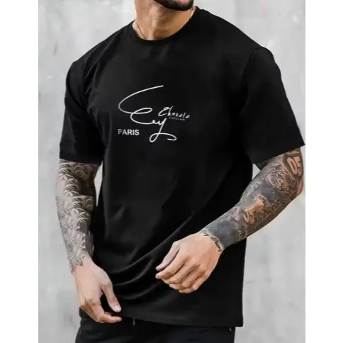 Kit Camisa e Short Conjunto de fitness estampado elegante masculino de 2 peças