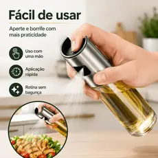 Pulverizador de Azeite Portátil Garrafa Spray Multiuso para Óleo Vinagre Suco e Molhos Cozinha Saudável sem Desperdício