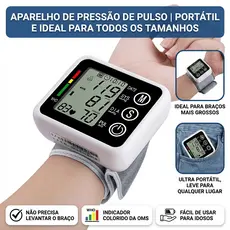 💉 Medidor de Pressão de Pulso Ideal para Obesos e Idosos, Não Precisa Levantar o Braço