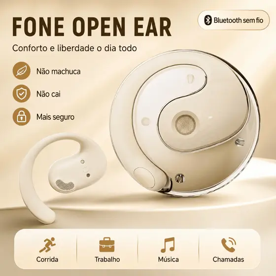 Bluetooth Sem fio Fone de ouvido Ergonômico TWS Suporte Orelha Pendurada Anti-queda