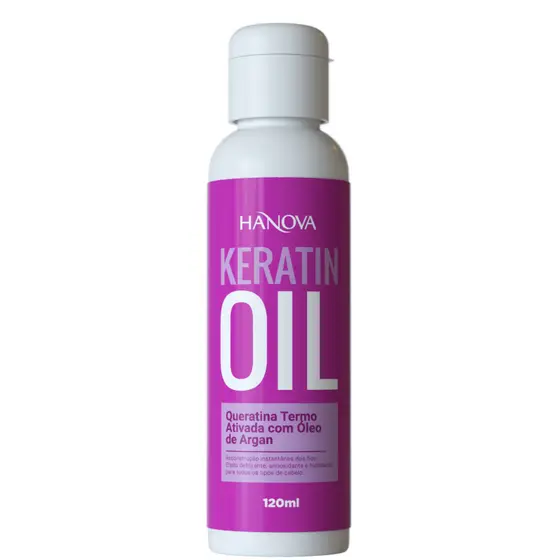 Keratina Termo Ativada Hanova 120ml - Com proteção Térmica e Argan Efeito Reconstrução instantânea