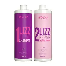 Kit Lizz Repair Hanova 1000ml – Alinhamento capilar orgânico com brilho, maciez e menos volume.