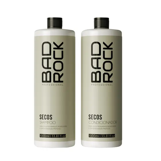 KIT SHAMPOO + CONDICIONADOR SECOS BAD ROCK 1000ML HANOVA
